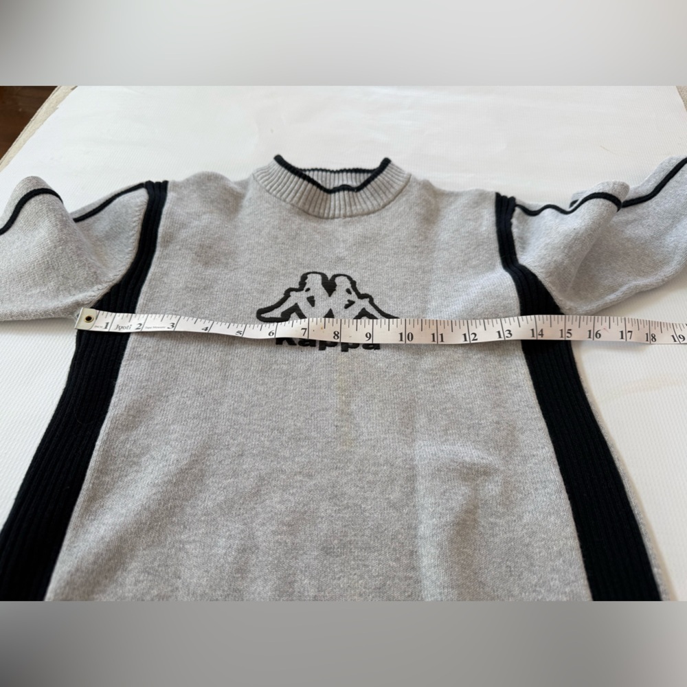 Kappa Sweater in Gray with Black Accents Raised Logo XS /S Very Stretchy - Picture 10 of 12
